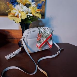 Kate & Alex day bag/purse - light grey/taupe, crossbody/shoulder strap